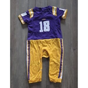 Fast Asleep LSU Tigers NCAA Jersey #18 Pajamas Baby 12 Months Flame Resistant